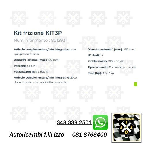 kit frizione 801293